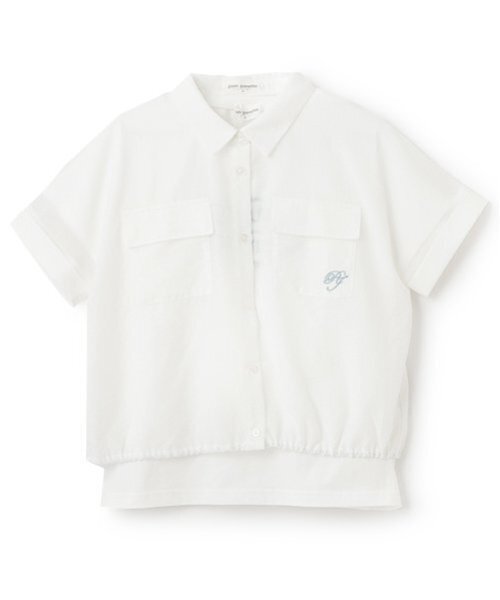 セール】【ニコ☆プチ掲載】シアーシャツ＋ロゴTシャツセット
