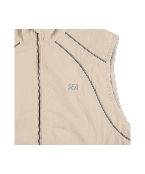 WIND AND SEA（ウィンダンシー）の「Reflective Piping Track Vest（ベスト・メンズ・サンドベージュ/ブラック・XL/S/M/L）」の6枚目の写真