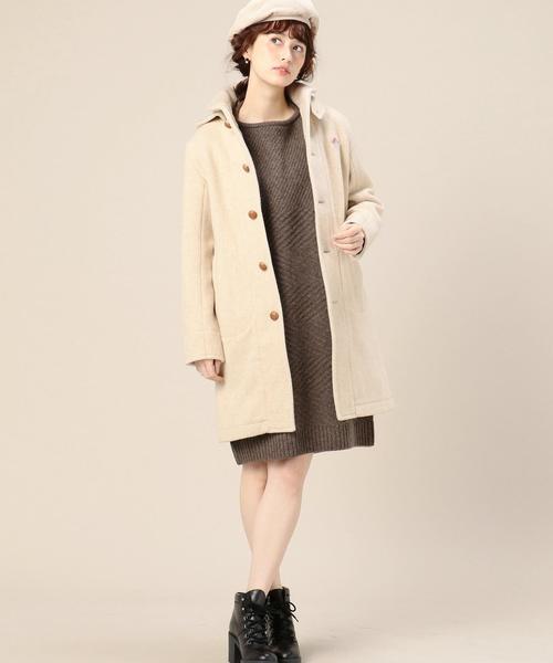 DANTON(ダントン)の「BY DANTON フードミドルコート◆(その他アウター・レディース・オフホワイト/ネイビー・36)」の6枚目の写真