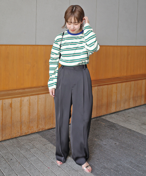 VOTE MAKE NEW CLOTHES(ボートメイクニュークローズ)の「VOTE MAKE NEW CLOTHES STRIPE T SHIRT 25SSVMNC-013CS(Tシャツ/カットソー・レディース・サックスブルー/アイボリー・FREE)」の13枚目の写真