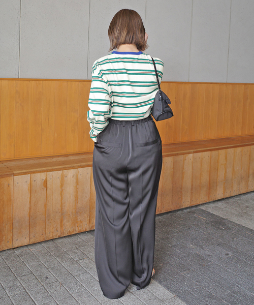 VOTE MAKE NEW CLOTHES(ボートメイクニュークローズ)の「VOTE MAKE NEW CLOTHES STRIPE T SHIRT 25SSVMNC-013CS(Tシャツ/カットソー・レディース・サックスブルー/アイボリー・FREE)」の7枚目の写真