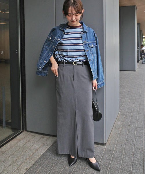 VOTE MAKE NEW CLOTHES(ボートメイクニュークローズ)の「VOTE MAKE NEW CLOTHES STRIPE T SHIRT 25SSVMNC-013CS(Tシャツ/カットソー・レディース・サックスブルー/アイボリー・FREE)」の12枚目の写真