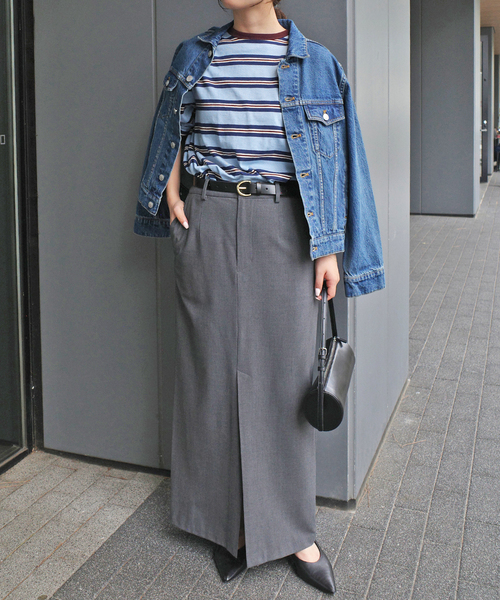 VOTE MAKE NEW CLOTHES(ボートメイクニュークローズ)の「VOTE MAKE NEW CLOTHES STRIPE T SHIRT 25SSVMNC-013CS(Tシャツ/カットソー・レディース・サックスブルー/アイボリー・FREE)」の5枚目の写真