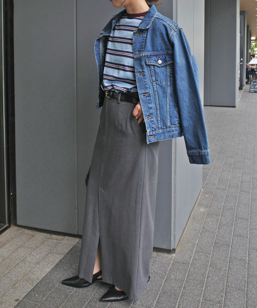 VOTE MAKE NEW CLOTHES(ボートメイクニュークローズ)の「VOTE MAKE NEW CLOTHES STRIPE T SHIRT 25SSVMNC-013CS(Tシャツ/カットソー・レディース・サックスブルー/アイボリー・FREE)」の6枚目の写真