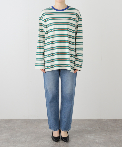 VOTE MAKE NEW CLOTHES(ボートメイクニュークローズ)の「VOTE MAKE NEW CLOTHES STRIPE T SHIRT 25SSVMNC-013CS(Tシャツ/カットソー・レディース・サックスブルー/アイボリー・FREE)」の22枚目の写真