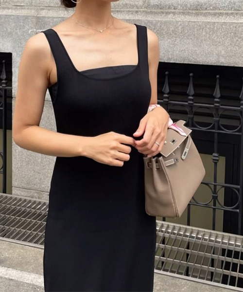 ST.ROONEY（セントルーニー）の「タイトニットワンピース【低身長・小柄女性向け】（ワンピース・レディース・ブラック/チャコール・XS）」の8枚目の写真