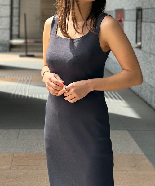 ST.ROONEY（セントルーニー）の「タイトニットワンピース【低身長・小柄女性向け】（ワンピース・レディース・ブラック/チャコール・XS）」の16枚目の写真