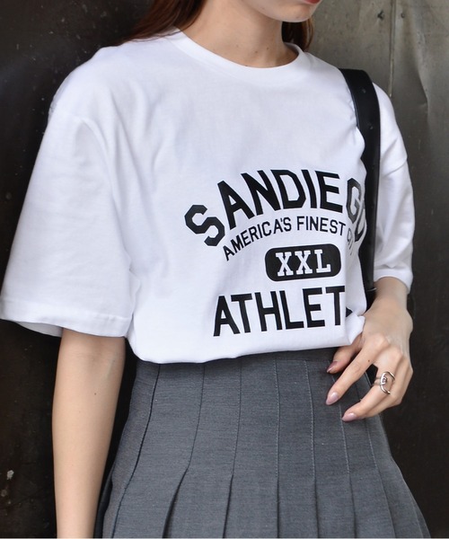 spiritoso(スピリトーゾ)の「【spiritoso】カレッジプリントTシャツ(SANDIEGO)(CP)(Tシャツ/カットソー・レディース・チャコール/ホワイト系2/ネイビー/ホワイト系1・L/M)」の8枚目の写真