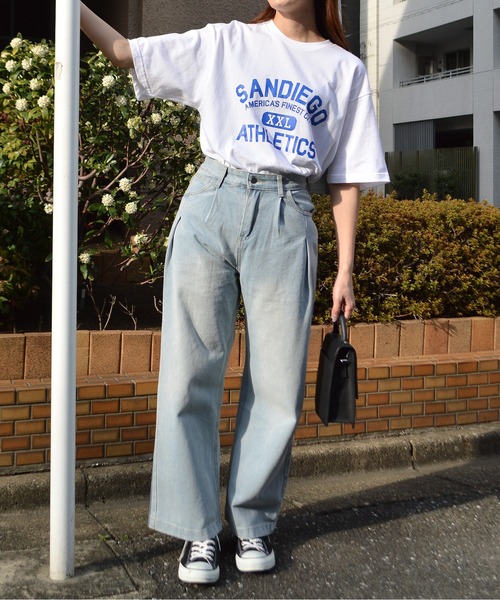 spiritoso(スピリトーゾ)の「【spiritoso】カレッジプリントTシャツ(SANDIEGO)(CP)(Tシャツ/カットソー・レディース・チャコール/ホワイト系2/ネイビー/ホワイト系1・L/M)」の15枚目の写真