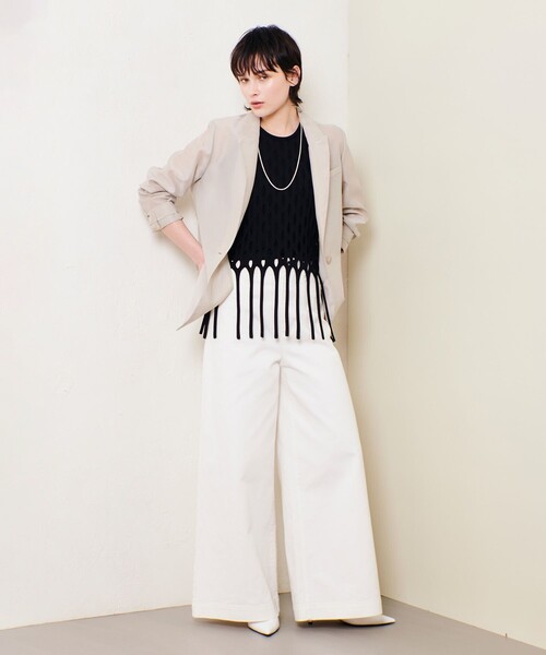 allureville(アルアバイル)の「バギーデニム(デニムパンツ・レディース・オフホワイト/ライトブルー・2/1)」の20枚目の写真