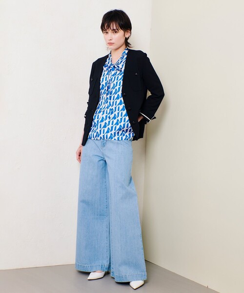 allureville(アルアバイル)の「バギーデニム(デニムパンツ・レディース・オフホワイト/ライトブルー・2/1)」の10枚目の写真