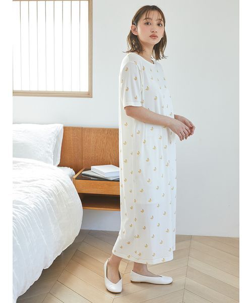 ジェラートピケ gelatopique バナナ柄 ドレス ワンピース 限定 バナナ柄ワンピース(ワンピース)｜ルームウェア・パジャマ通販の