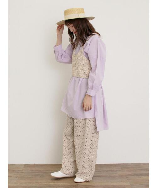 Samansa Mos2(サマンサ モスモス)の「テープヤーンビスチェ(ベスト・レディース・ブラック/グレー/キナリ・F)」の18枚目の写真