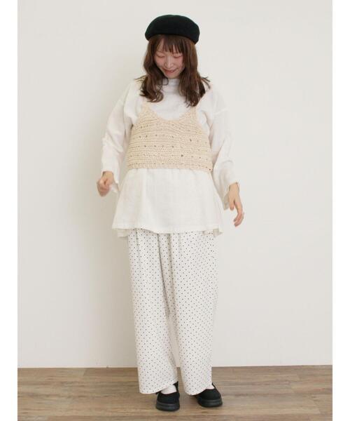 Samansa Mos2(サマンサ モスモス)の「テープヤーンビスチェ(ベスト・レディース・ブラック/グレー/キナリ・F)」の20枚目の写真