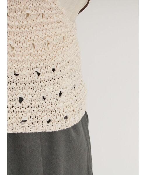 Samansa Mos2(サマンサ モスモス)の「テープヤーンビスチェ(ベスト・レディース・ブラック/グレー/キナリ・F)」の7枚目の写真