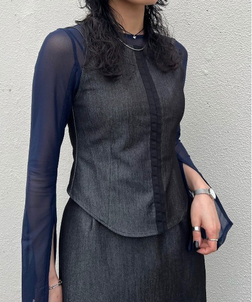 Ameri(アメリ)の「CAMISOLE SET EXTRA LONG SKIRT DRESS(ワンピース・レディース・アイボリー/ブラック・SMALL/MEDIUM)」の17枚目の写真