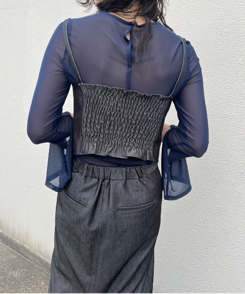 Ameri(アメリ)の「CAMISOLE SET EXTRA LONG SKIRT DRESS(ワンピース・レディース・アイボリー/ブラック・SMALL/MEDIUM)」の18枚目の写真