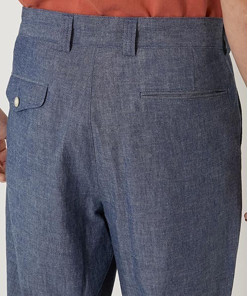 BLUE BLUE(ブルーブルー)の「オリジナルシャンブレー イージートラウザーズ(その他パンツ・メンズ・ブルー・SMALL/MEDIUM/LARGE/X-LARGE)」の7枚目の写真