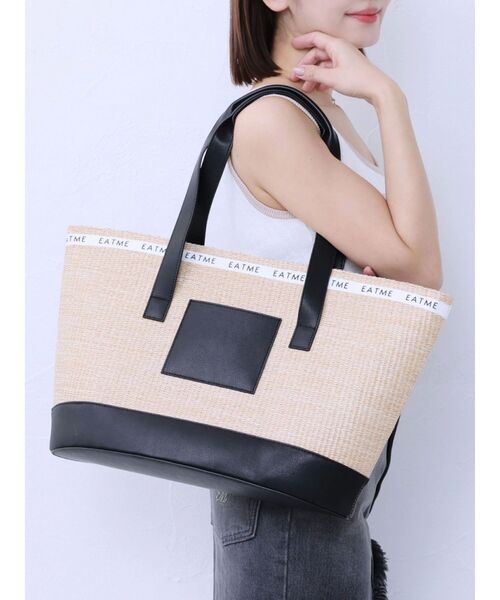 EATME（イートミー）の「バケットトートバッグ（トートバッグ・レディース・オフホワイト/ブラック・FREE）」の3枚目の写真