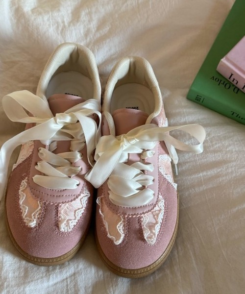 paravion(パラビオン)の「レース切り替えシューズ(スニーカー・レディース・シルバー/ホワイト/ピンク・S/M/L)」の10枚目の写真