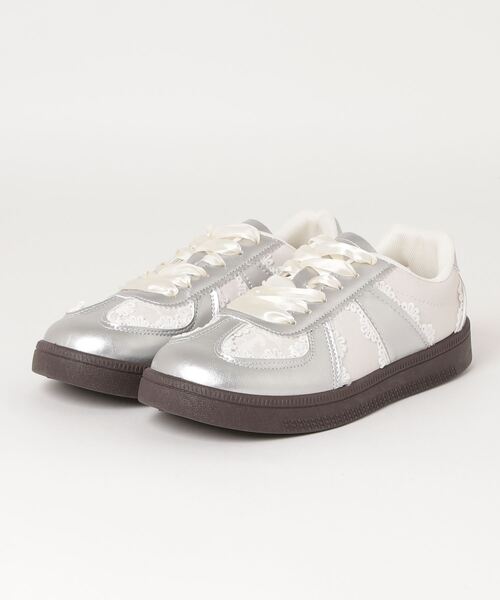 paravion(パラビオン)の「レース切り替えシューズ(スニーカー・レディース・シルバー/ホワイト/ピンク・S/M/L)」の17枚目の写真