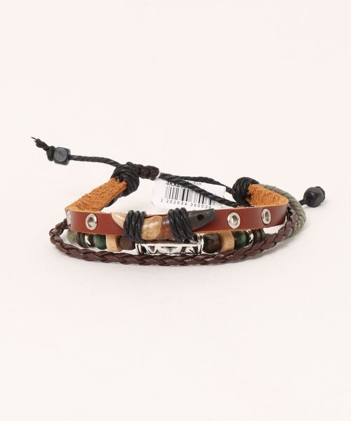 Kahiko（カヒコ）の「【Kahiko】フイレザーMEN'Sブレスレット（ブレスレット・メンズ・ブラウン/ブラック・FREE）」の2枚目の写真