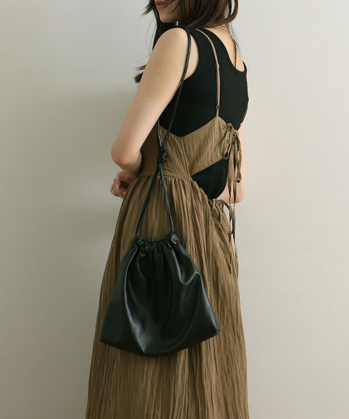 NOAHL（ノアル）の「【NOAHL】バックリボン楊柳キャミワンピース（ワンピース・レディース・ピンク/ブラウン/キナリ・M/L）」の13枚目の写真