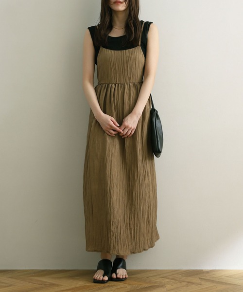 NOAHL（ノアル）の「【NOAHL】バックリボン楊柳キャミワンピース（ワンピース・レディース・ピンク/ブラウン/キナリ・M/L）」の17枚目の写真