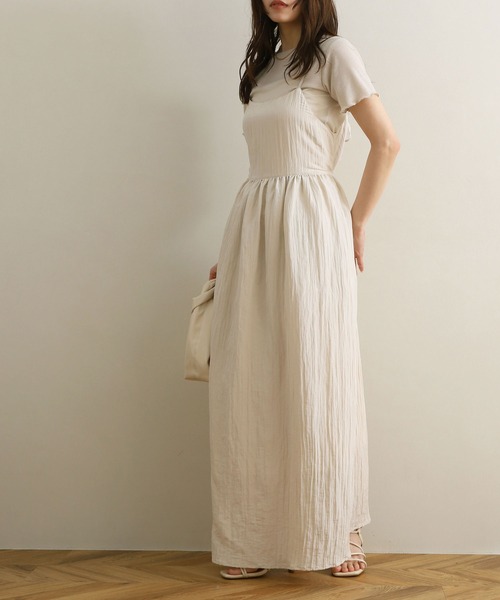 NOAHL（ノアル）の「【NOAHL】バックリボン楊柳キャミワンピース（ワンピース・レディース・ピンク/ブラウン/キナリ・M/L）」の19枚目の写真