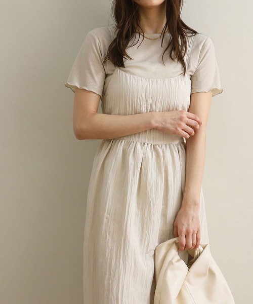 NOAHL（ノアル）の「【NOAHL】バックリボン楊柳キャミワンピース（ワンピース・レディース・ピンク/ブラウン/キナリ・M/L）」の21枚目の写真