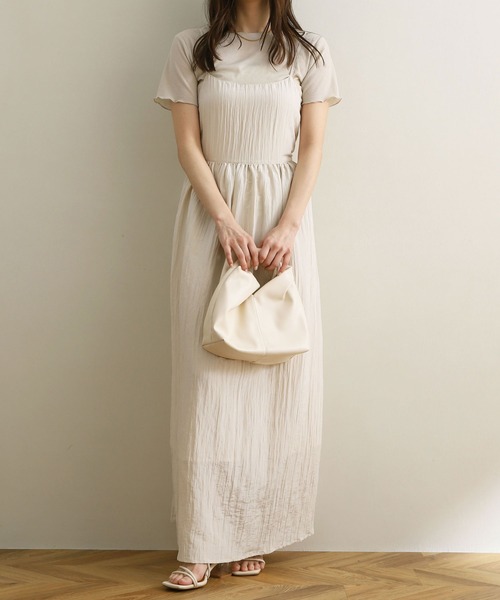 NOAHL（ノアル）の「【NOAHL】バックリボン楊柳キャミワンピース（ワンピース・レディース・ピンク/ブラウン/キナリ・M/L）」の22枚目の写真