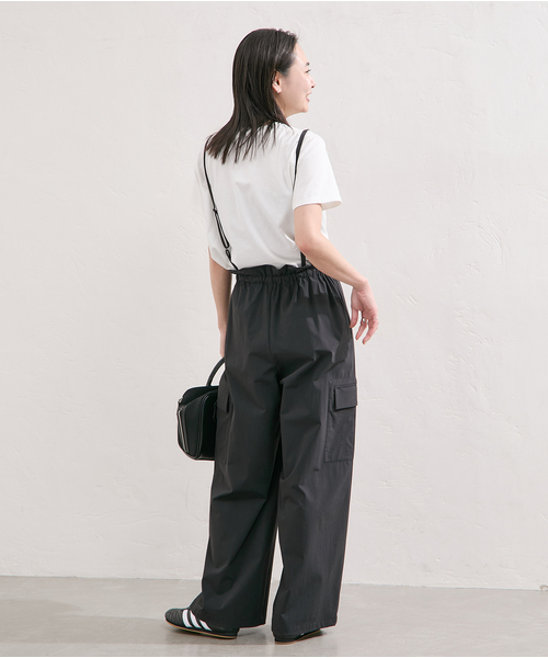 25SSJOURNAL STANDARD ナイロンストレッチサスペンダーパンツ セール】【＆FUNCTION 】【接触冷感/撥水/洗える】ナイロン