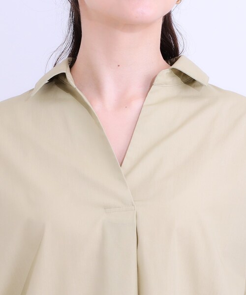 SHOO・LA・RUE（シューラルー）の「【洗える/S-LL】きれいに体型カバーが叶うチュニックシャツ（チュニック・レディース・ホワイト/ネイビー/イエロー系その他・01/02/03/04）」の6枚目の写真