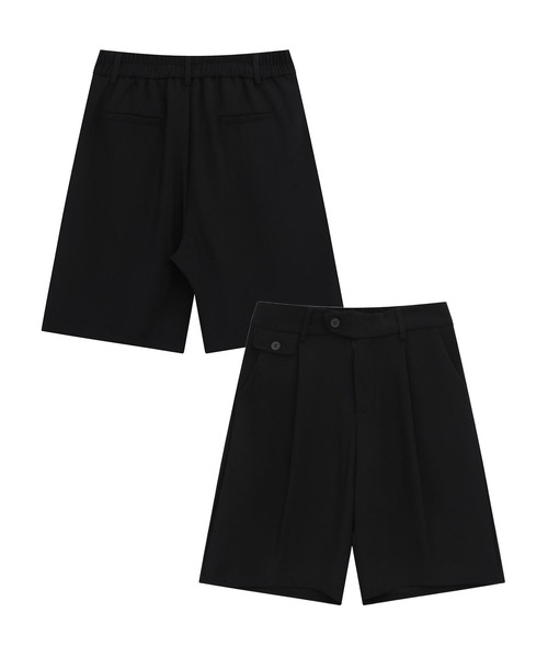 aimoha(アイモハ)の「デコラティブボタンタックショートスラックスパンツ (SS)(その他パンツ・メンズ・ライトベージュ/チョコ/ブラック・MEDIUM/LARGE)」の1枚目の写真