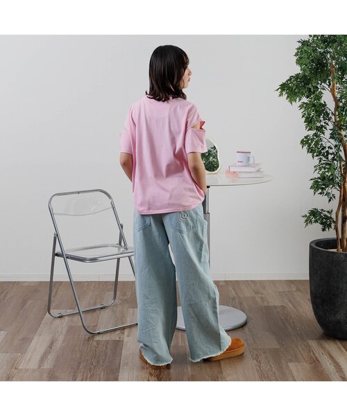 algy（アルジー）の「【接触冷感】MIDLAND肩あきBIG半袖T（Tシャツ/カットソー・キッズ・オレンジ/ピンク/オフホワイト/ミント・SMALL/MEDIUM/X-SMALL/XX-SMALL）」の6枚目の写真