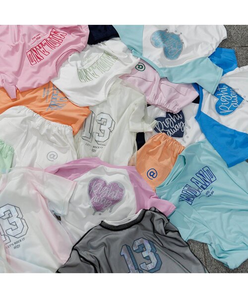 algy（アルジー）の「【接触冷感】MIDLAND肩あきBIG半袖T（Tシャツ/カットソー・キッズ・オレンジ/ピンク/オフホワイト/ミント・SMALL/MEDIUM/X-SMALL/XX-SMALL）」の7枚目の写真