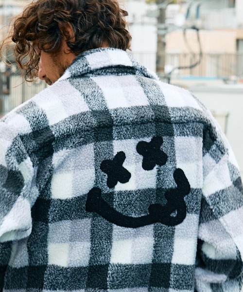 STUD MUFFIN(スタッドマフィン)の「mj10736- ブロックチェックムックボア サガラパッチワークブルゾン(ブルゾン・メンズ・ベージュ/ブルー/ミックスグレー・2/3/4)」の5枚目の写真