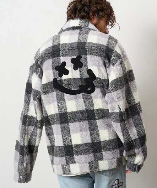 STUD MUFFIN(スタッドマフィン)の「mj10736- ブロックチェックムックボア サガラパッチワークブルゾン(ブルゾン・メンズ・ベージュ/ブルー/ミックスグレー・2/3/4)」の22枚目の写真