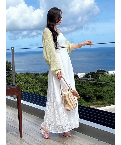 MERCURYDUO（マーキュリーデュオ）の「透かし編みラメボレロカーディガン（カーディガン/ボレロ・レディース・イエロー/ライトグレー/ライトブルー/オフホワイト・FREE）」の22枚目の写真