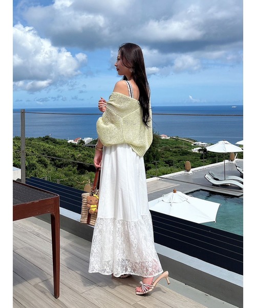 MERCURYDUO マーキュリーデュオ 透かし編み ラメ ボレロ カーディガン セール】透かし編みラメボレロカーディガン（カーディガン