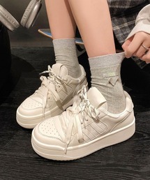 CANVAS+（キャンバスプラス）の「【CANVAS+】ダブルカラーシューレース厚底スニーカー（スニーカー）」