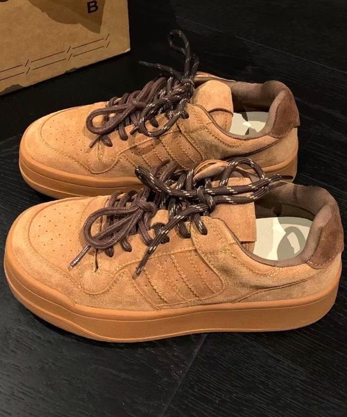 CANVAS+(キャンバスプラス)の「【CANVAS+】ダブルカラーシューレース厚底スニーカー(スニーカー・レディース・キャメル/ホワイト・23.5/24/24.5/23)」の10枚目の写真
