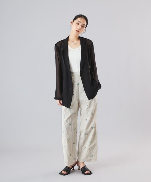 Muscat（マスカット）の「フラワーエンブロイダリーツータックワイドパンツ（その他パンツ・レディース・ブラック/サンドベージュ・F）」の20枚目の写真