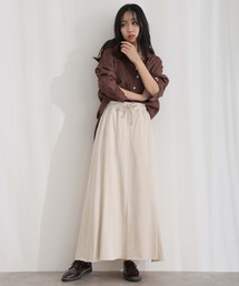 ElegChic | ミニ裏毛裾切りっぱなしフレアスカート(スカート)