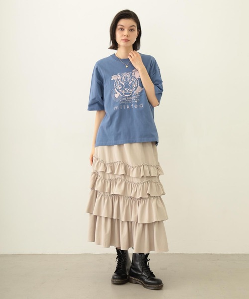 MILKFED.（ミルクフェド）の「TIGER S/S TEE（Tシャツ/カットソー・レディース・オフホワイト/ブルー/チャコール・M/L）」の4枚目の写真