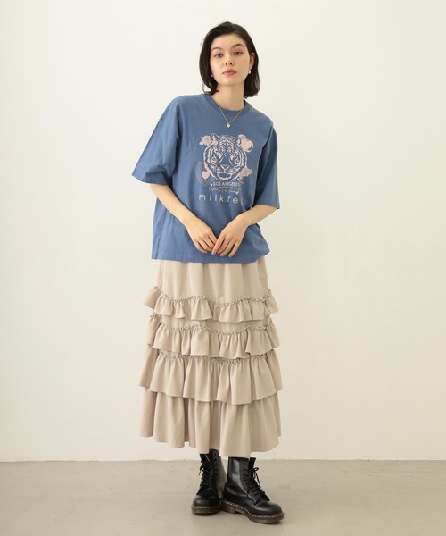 MILKFED.（ミルクフェド）の「TIGER S/S TEE（Tシャツ/カットソー・レディース・オフホワイト/ブルー/チャコール・M/L）」の5枚目の写真
