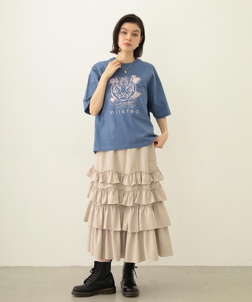 MILKFED.（ミルクフェド）の「TIGER S/S TEE（Tシャツ/カットソー・レディース・オフホワイト/ブルー/チャコール・M/L）」の6枚目の写真