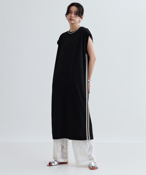 GALLEST(ギャレスト)の「サイドラインジョーゼットワンピース(ワンピース・レディース・ライトグレー/ブラック・36/38)」の8枚目の写真