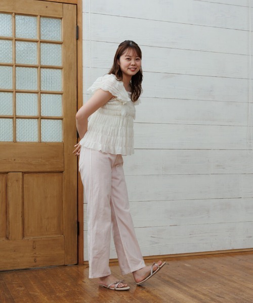 flower（フラワー）の「シアーパピヨンブラウス4（シャツ/ブラウス・レディース・ブルー/アイボリー/ピンク・FREE）」の11枚目の写真