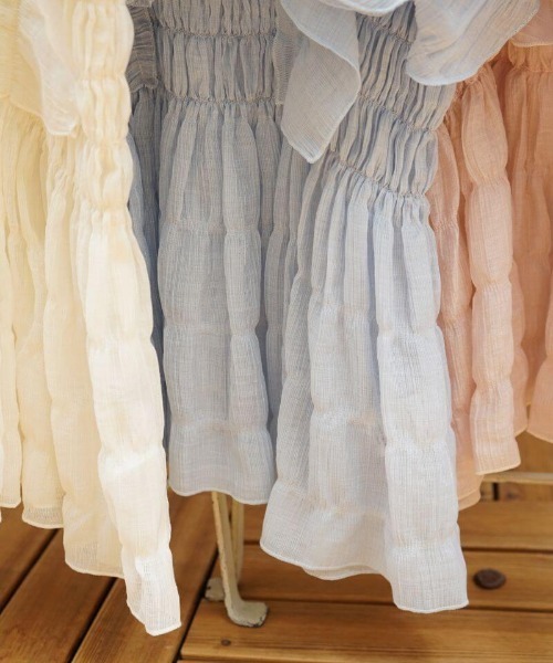 flower（フラワー）の「シアーパピヨンブラウス4（シャツ/ブラウス・レディース・ブルー/アイボリー/ピンク・FREE）」の19枚目の写真